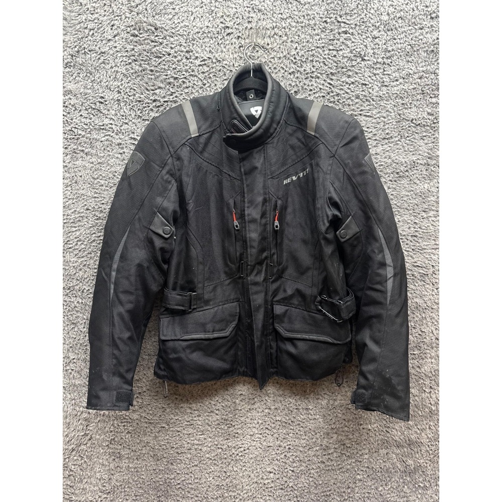 Rev'it Voltiac Textile Waterproof Motorcycle Racing Jacket Black Mens Size M/L